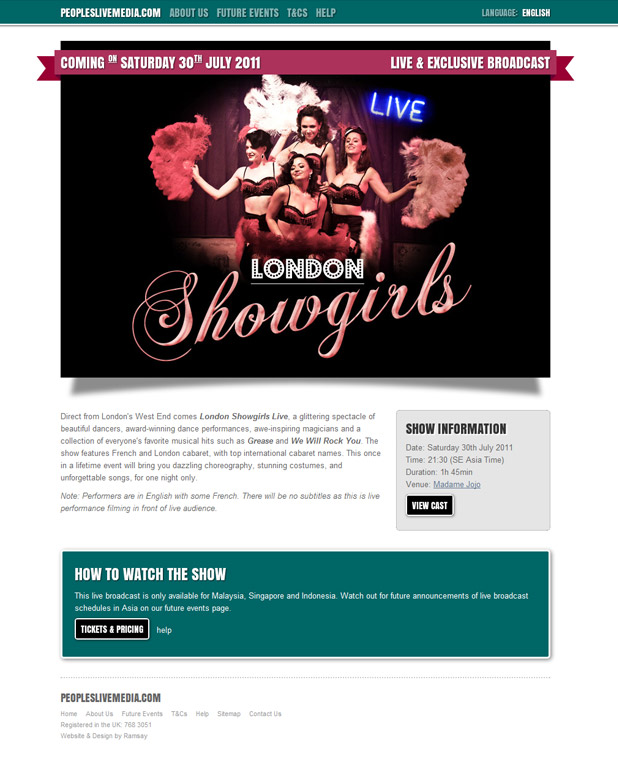 London Showgirls Live - Website
