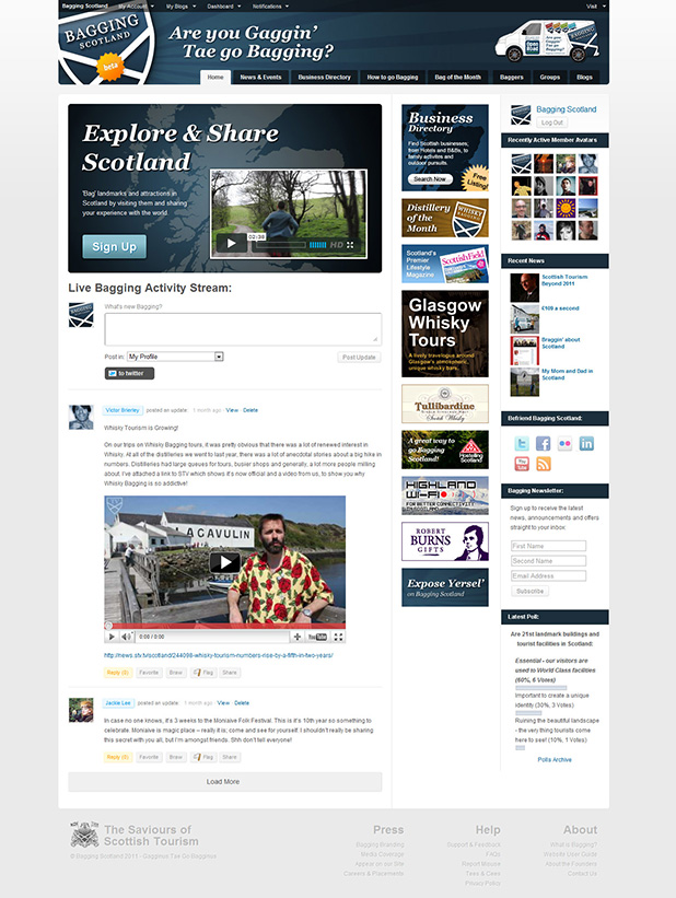 Bagging Scotland Website Design